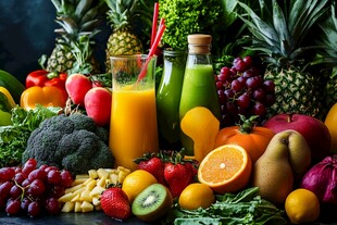 缤纷果蔬与鲜榨果汁盛宴