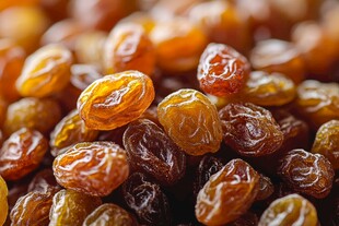 饱满诱人的葡萄干特写