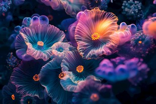 梦幻炫彩花朵微观世界