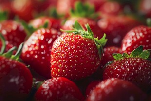 新鲜饱满的诱人草莓