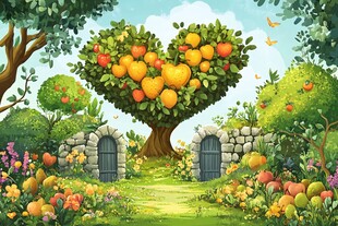 心形果树下的梦幻花园