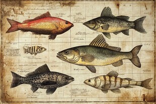 复古风鱼类插画图鉴