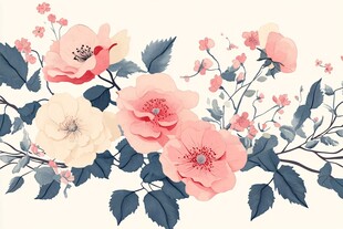 粉色花卉装饰图案