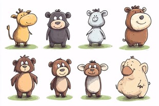 可爱卡通动物集合