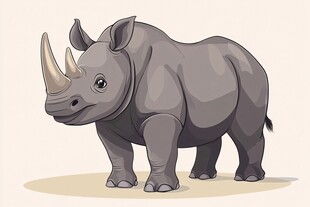 可爱犀牛卡通形象