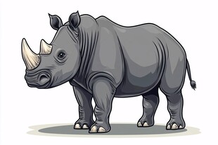 卡通犀牛形象展示