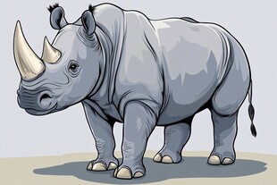 卡通犀牛插画形象展示