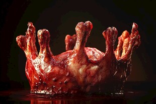 生鸡肉皇冠造型特写