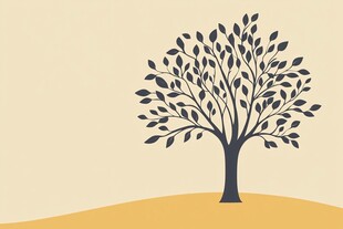 简约风格单棵树木插画