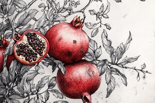 枝头红石榴 勾勒自然美