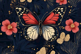 蝶舞繁花 精致插画艺术