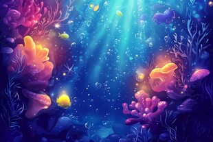 梦幻海底世界绚丽景象