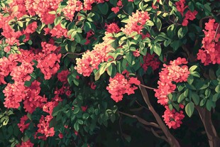 盛开的艳丽花丛