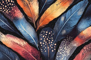 多彩羽毛图案 艺术感十足