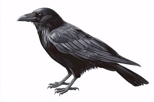 站立的黑乌鸦