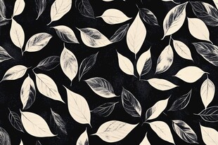 黑白树叶图案纹理背景