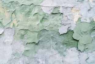 剥落的绿色墙面纹理