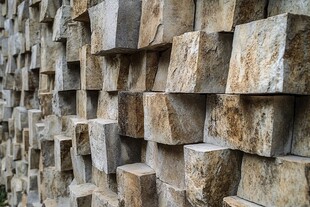 石块堆砌的独特纹理墙面