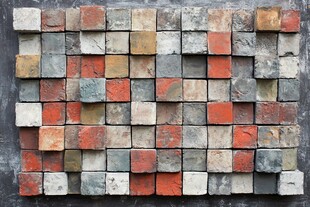 多彩复古砖块墙面装饰