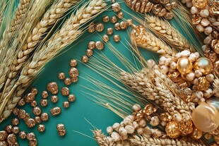 麦穗与珠宝的优雅组合