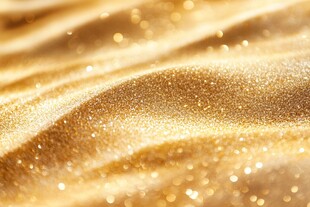 金色闪光流沙纹理特写