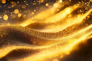 金色粒子流动梦幻背景