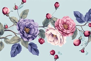 花卉藤蔓插画图