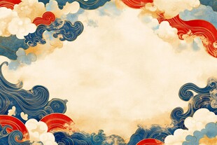中式云纹海浪国风背景图