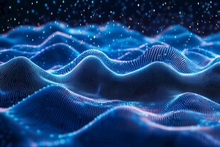 梦幻蓝色数据波动特效