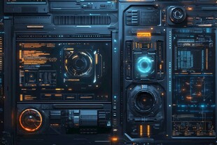 未来科技感的电子操控面板