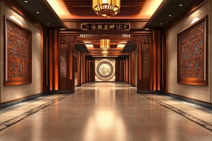 中式典雅奢华走廊空间