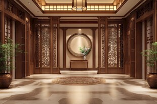 中式典雅入户门厅设计