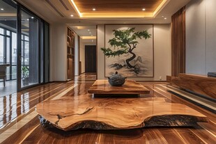 中式风客厅的自然木韵之美