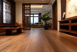 中式客厅木地板与雅致陈设