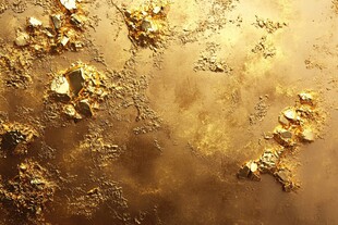 璀璨金矿石特写画面