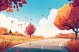 秋日公路美景