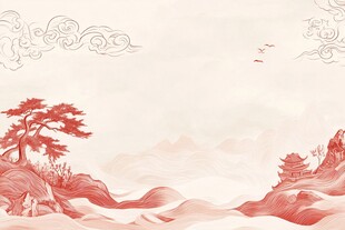 中式山水写意风景图