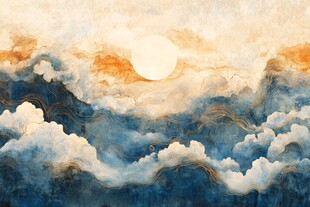 云海间的落日奇幻景象