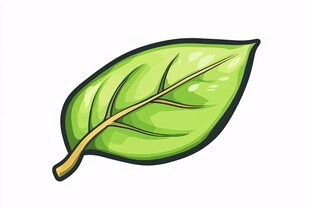 手绘清新绿叶插画
