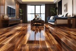 现代客厅实木地板优雅空间