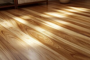 阳光洒在木质地板上