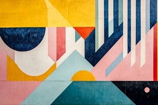 抽象几何色彩构成艺术画