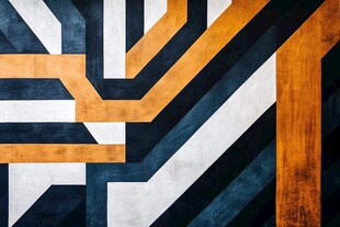 几何线条构成的艺术墙面