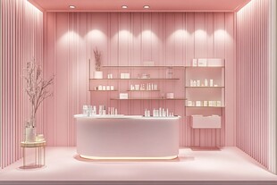 粉色梦幻美妆店室内场景