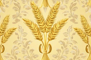 金色麦穗花纹图案设计