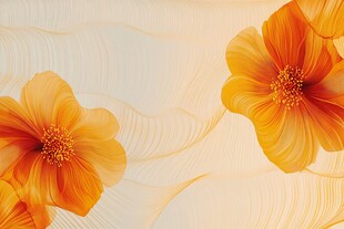 橙黄花朵纹理背景图