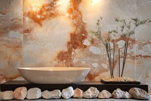 大理石洗手台的自然之美