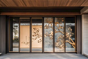 中式雕花玻璃门雅致设计