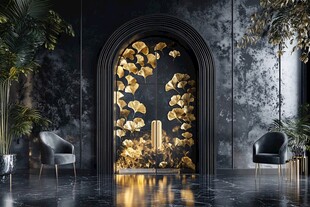 黑金银杏风奢华室内装饰