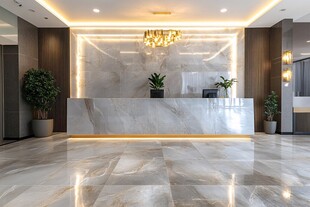 现代豪华酒店大堂接待处